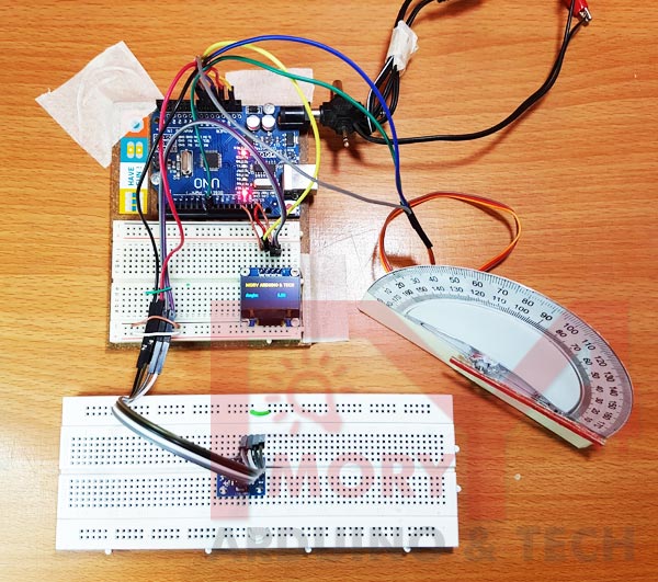 Arduino Digital Protractor using Accelerometer MPU6065 Gyroscope