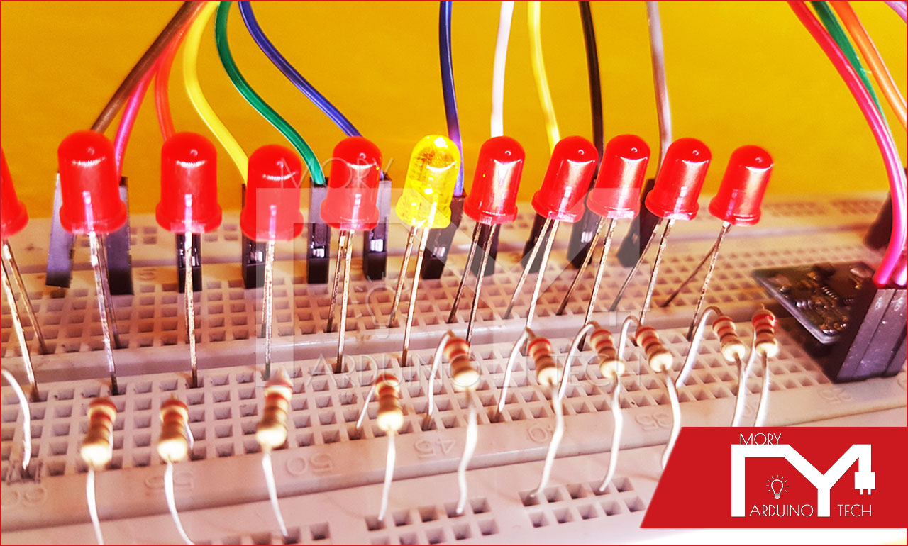 Photo of Arduino LED Spirit level using Accelerometer MPU6065